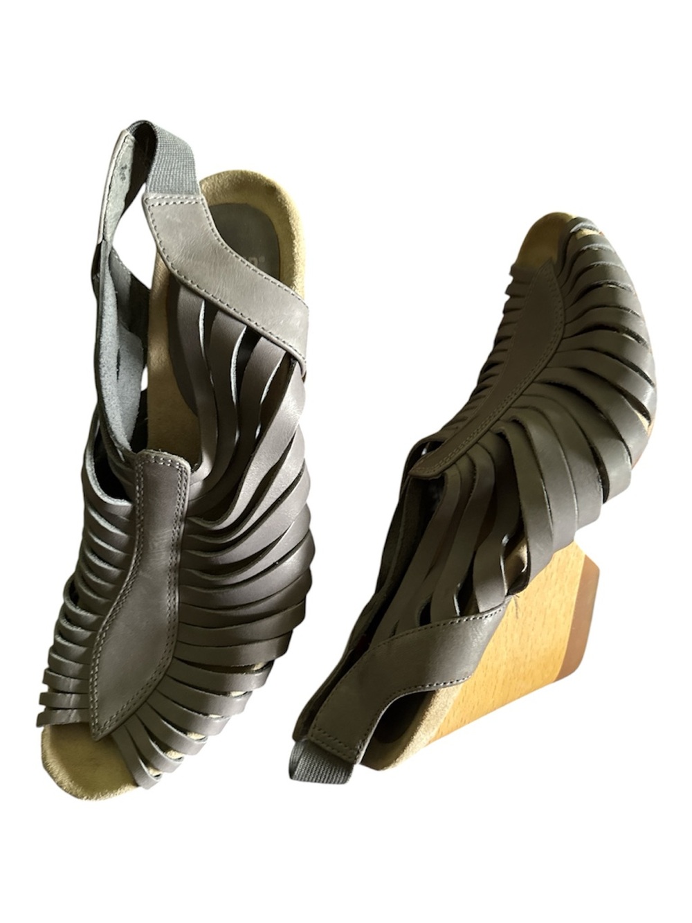 Camper Rachael gray leather sandals size 7